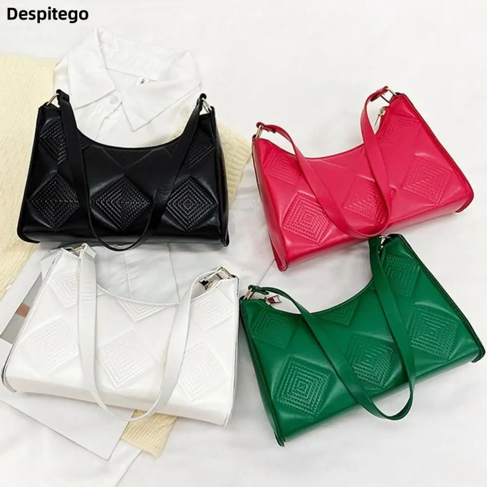 Women Retro Casual Totes Shoulder Bags Glossy Solid PU Leather Underarm Bag Female Diamond Patterned Handbag
Women Retro Casual Totes Shoulder Bags Glossy Solid PU Leather Underarm Bag Female Diamond Patterned Handbag