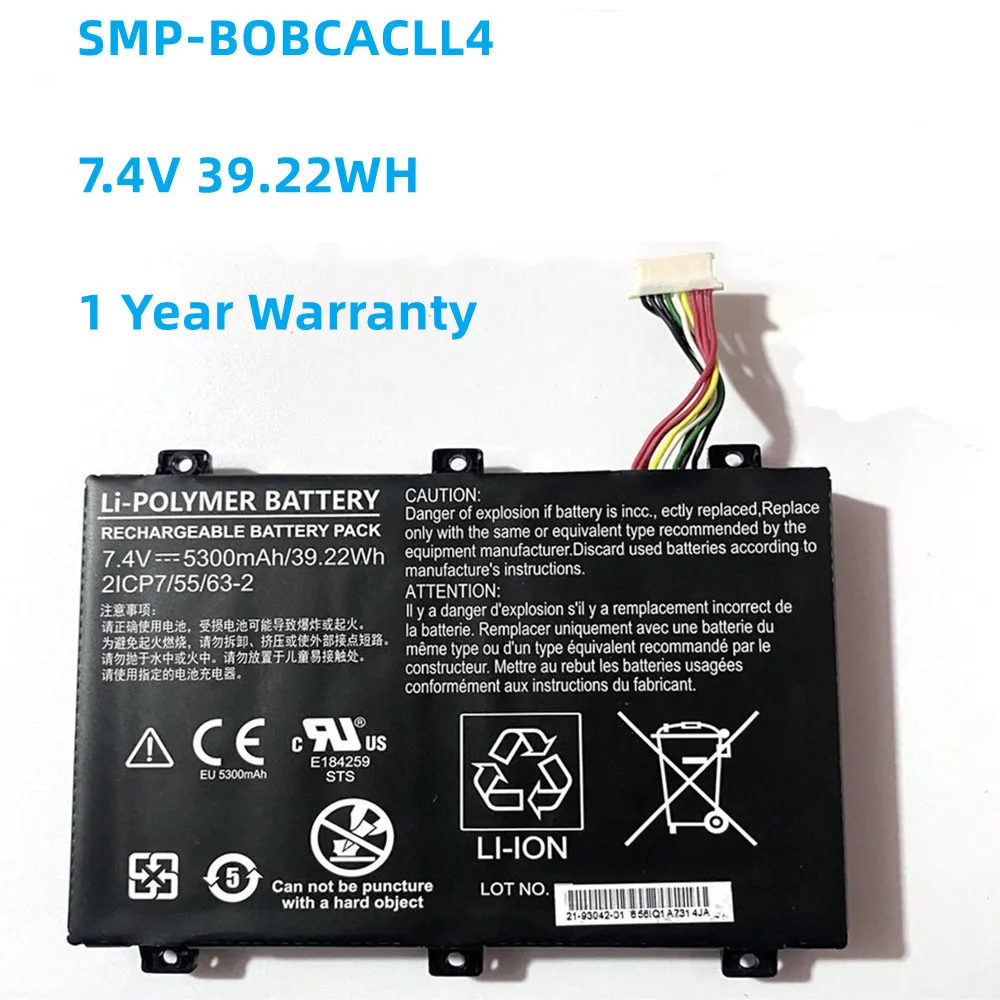 New Battery 2ICP7/55/63-2 SMP-BOBCACLL4 7.4V 39.22Wh/5300mAh For XSlate B10 IX101B2 D10 iX101B1 Rugged Tablet
New Battery 2ICP7/55/63-2 SMP-BOBCACLL4 7.4V 39.22Wh/5300mAh For XSlate B10 IX101B2 D10 iX101B1 Rugged Tablet