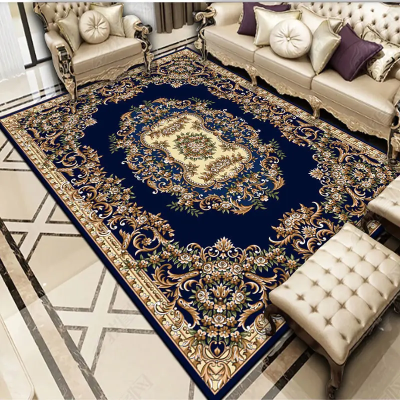

Persian Living Room Carpets Sofa Coffee Table Rug European Court Noble Large Area Covered with Non-slip Floor Mat Customizable