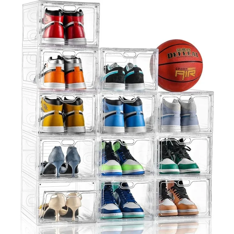 Shoe Boxes,Set of 12, Shoe Storage Boxes Clear Plastic Stackable For Closet, Sneaker Storage, Shoe Organizer with Magnetic Door
Shoe Boxes,Set of 12, Shoe Storage Boxes Clear Plastic Stackable For Closet, Sneaker Storage, Shoe Organizer with Magnetic Door