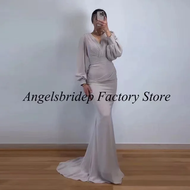 ANGELSBRIDEP сексуальное вечернее платье-Русалка с пышными длинными рукавами плиссированные платья для официальной вечеринки женские платья для выпускного вечера Клубные халаты для вечеринки
ANGELSBRIDEP сексуальное вечернее платье-Русалка с пышными длинными рукавами плиссированные платья для официальной вечеринки женские платья для выпускного вечера Клубные халаты для вечеринки
