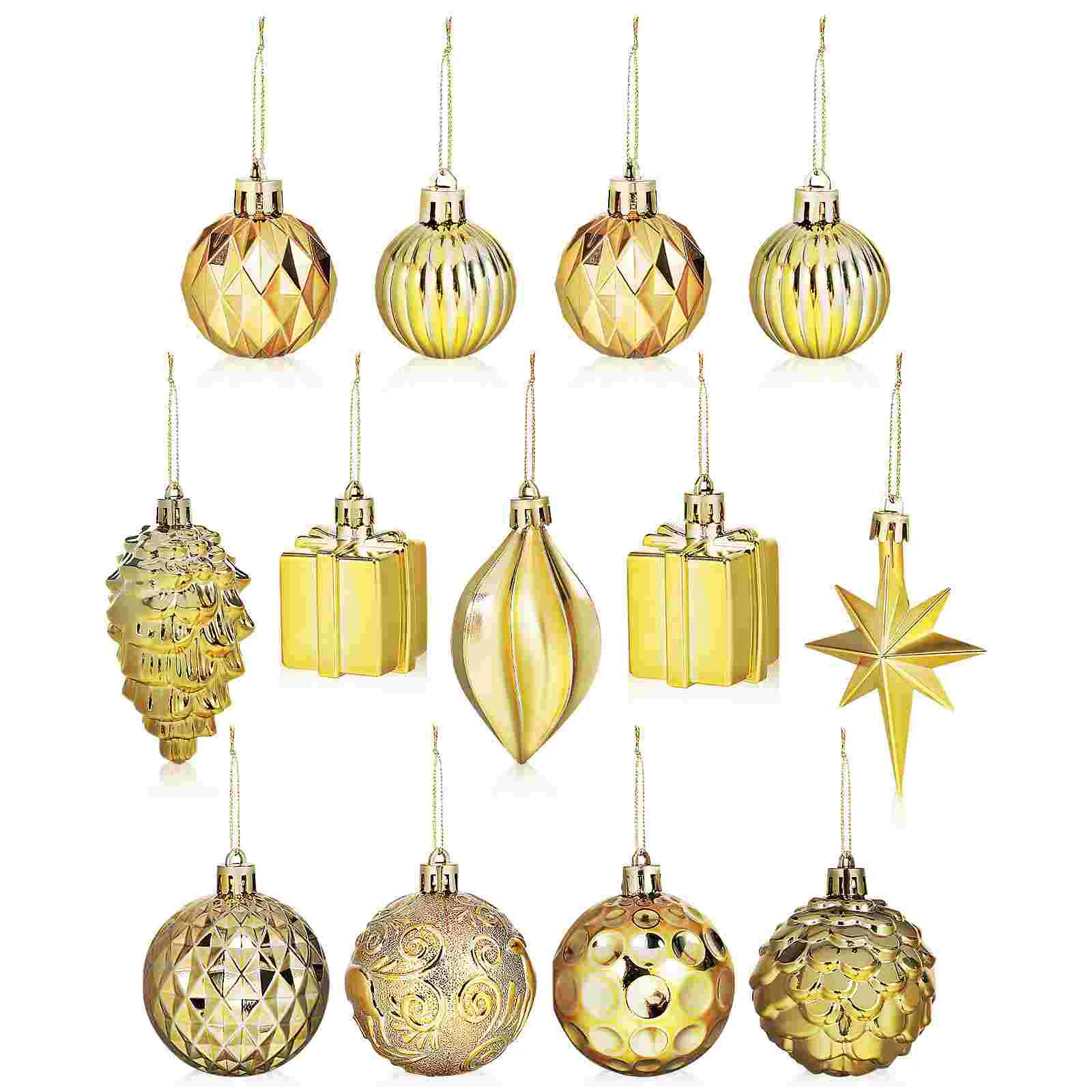 12 Pcs Christmas Decoration Balls Golden Set Tree Bathroom Decorations Xmas Indoor Hanging Decors Pendant Ornament
12 Pcs Christmas Decoration Balls Golden Set Tree Bathroom Decorations Xmas Indoor Hanging Decors Pendant Ornament
