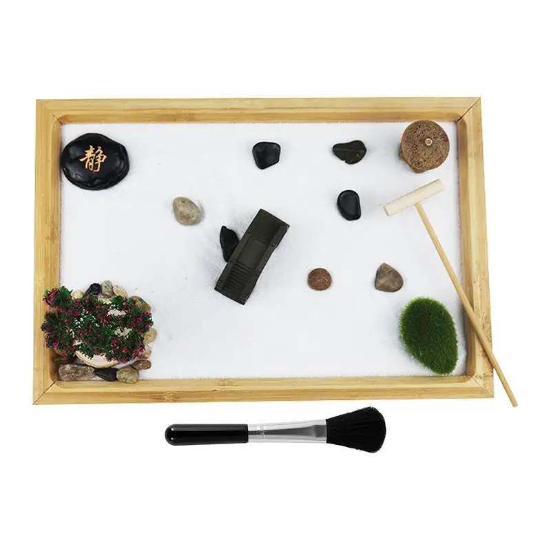 Настольный песочный поднос Zen Garden для медитации, миниатюрная Песочная шкатулка в японском стиле, домашний декор, в комплекте 3 мешка, песок для письменных столов и офисов
Настольный песочный поднос Zen Garden для медитации, миниатюрная Песочная шкатулка в японском стиле, домашний декор, в комплекте 3 мешка, песок для письменных столов и офисов