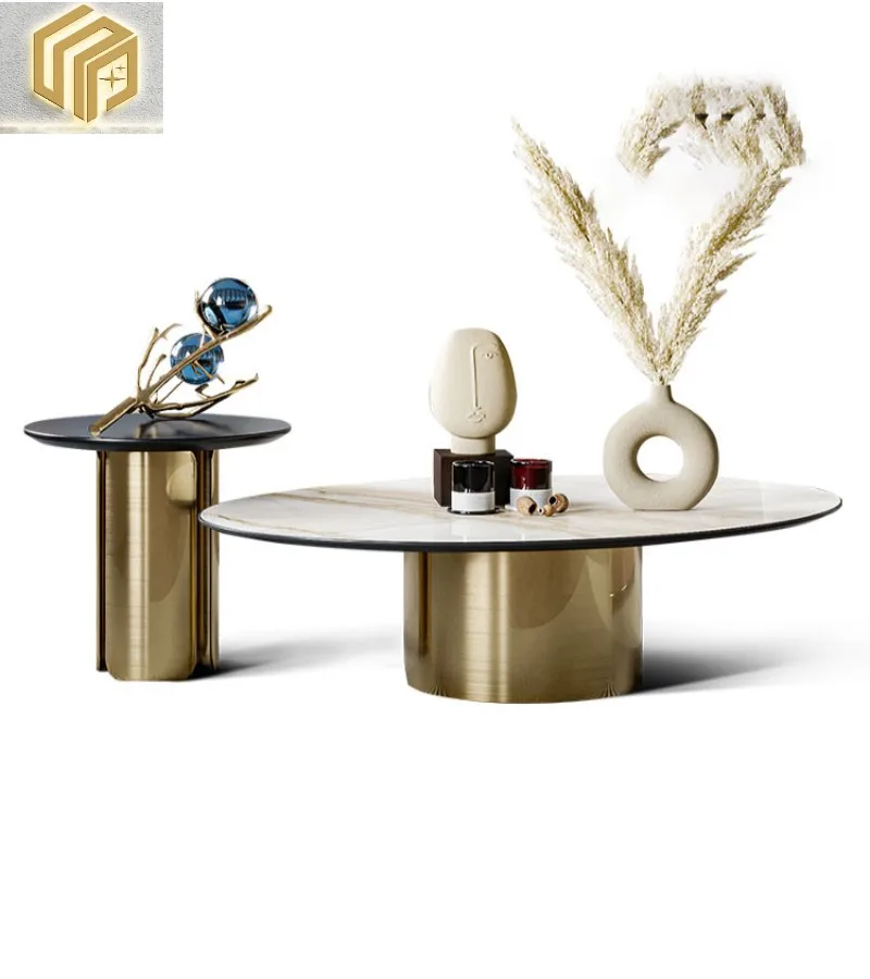 

Роскошный Мраморный Круглый Чайный Столик, современный простой маленький семейный дизайнерский чайный столик из нержавеющей стали в скандинавском стиле для гостиной