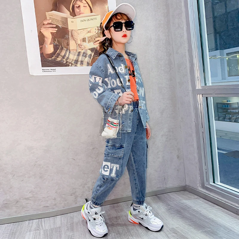 Spring Autumn Cowboy Children Clothes Girls Denim Shirts Coats Pants Letter Pockets Jeans Outfits Kids Boy Sets 6 8 10 12 Years
Spring Autumn Cowboy Children Clothes Girls Denim Shirts Coats Pants Letter Pockets Jeans Outfits Kids Boy Sets 6 8 10 12 Years