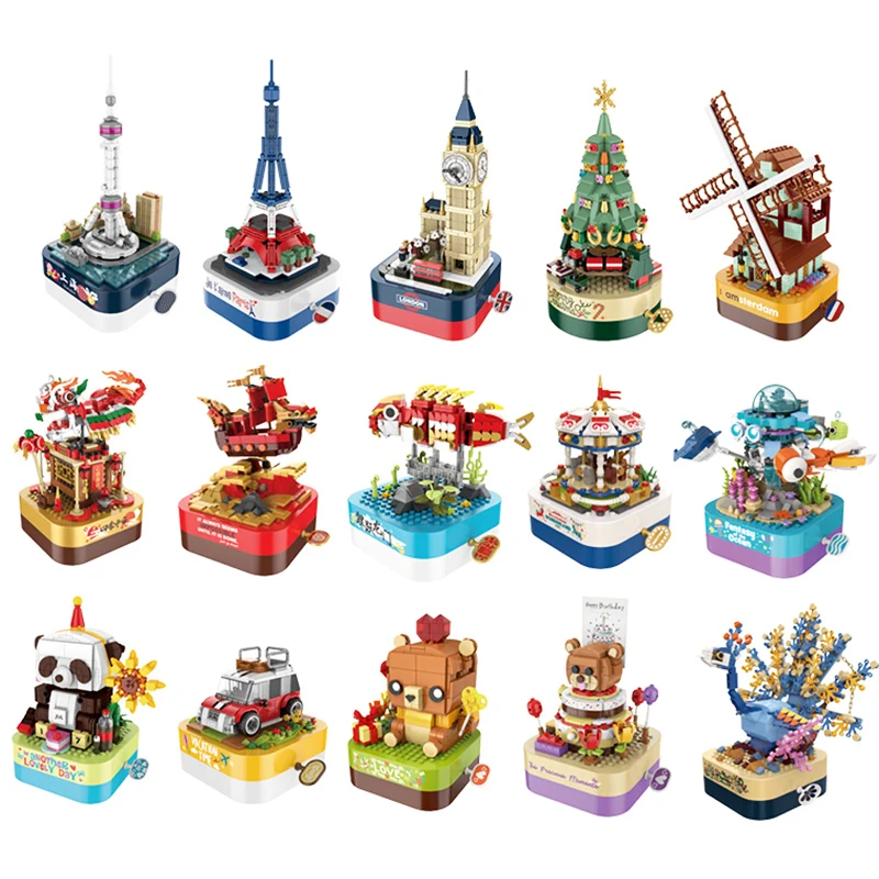 City Christmas Tree Rotating Music Box Building Blocks Friends Paris Tower Big Ben Moc Bricks Construction Toys For Children
City Christmas Tree Rotating Music Box Building Blocks Friends Paris Tower Big Ben Moc Bricks Construction Toys For Children