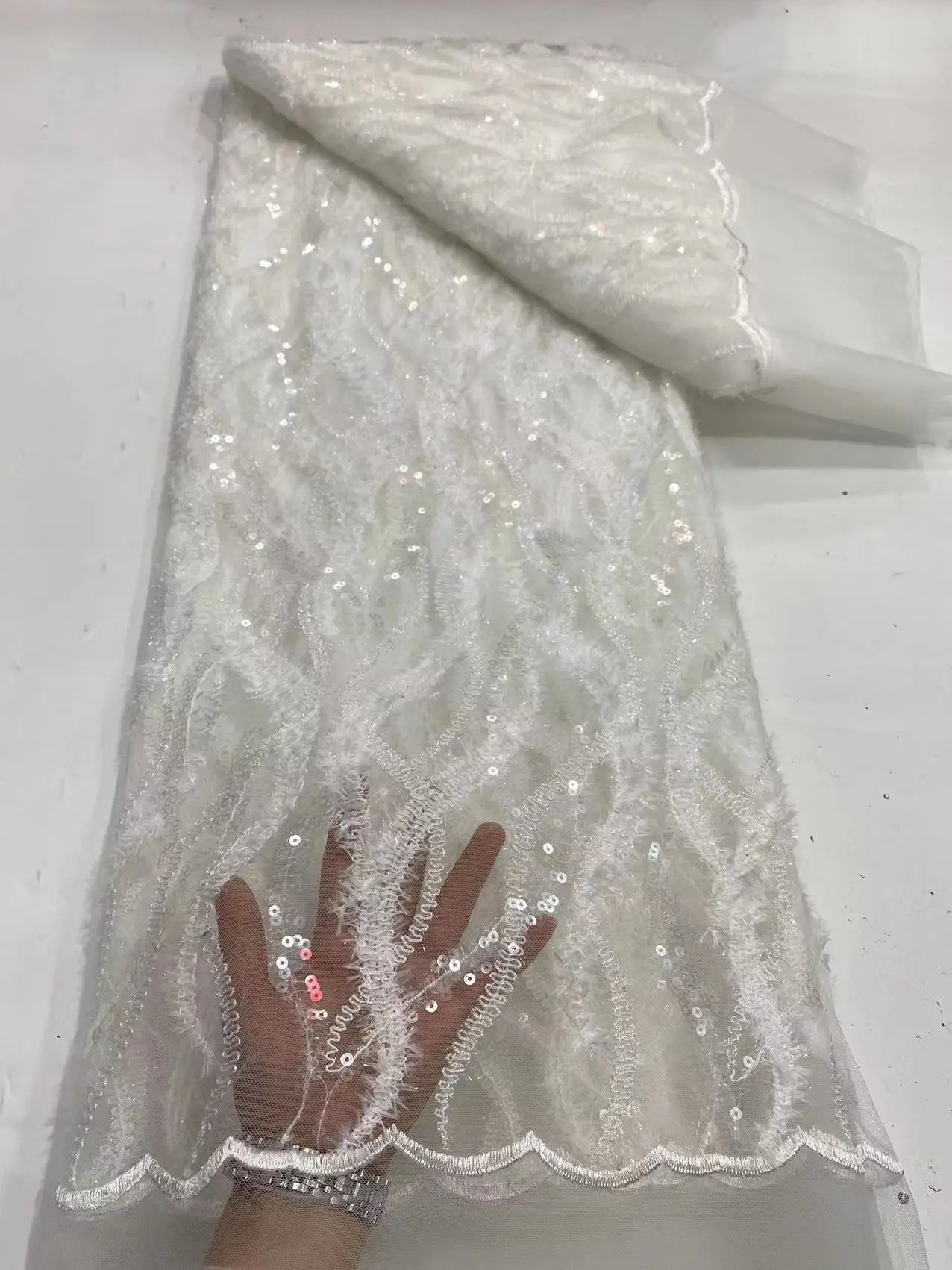 White African Lace Fabric 2022 High Quality Lace Sequins French Net Lace Tulle Mesh Fabrics For Nigeria Wedding Dress Fabrics
White African Lace Fabric 2022 High Quality Lace Sequins French Net Lace Tulle Mesh Fabrics For Nigeria Wedding Dress Fabrics
