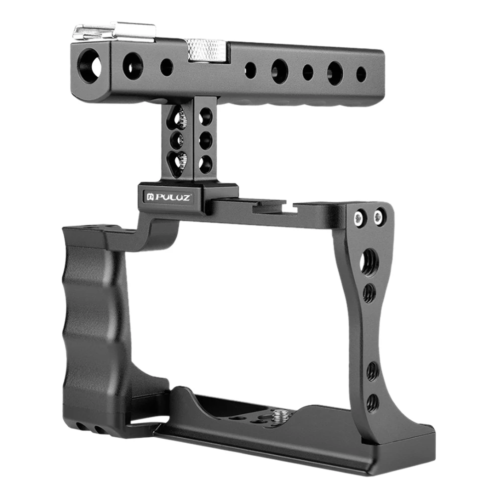 

PULUZ Aluminum Alloy Video Camera Cage Steadicam for Canon EOS M50 DSLR Vlog Rig Stabilizer with Handle Grip