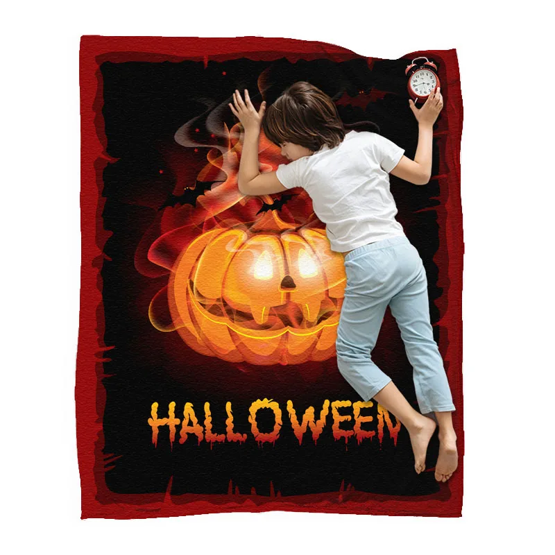 

Kids Gift Pumpkin Halloween Throw Blanket Lovely Cartoon Animal Soft Cozy Microfiber Flannel Warm For Home Couch Bed and Sofa