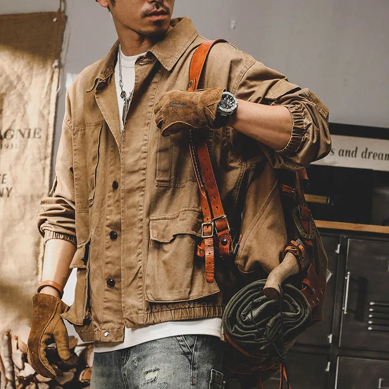 2023 Fashion Mens Spring Autumn Loose Cargo Jackets Male Solid Color Casual Overcoats Men Long Sleeve Clothing Coats P598
2023 Fashion Mens Spring Autumn Loose Cargo Jackets Male Solid Color Casual Overcoats Men Long Sleeve Clothing Coats P598
