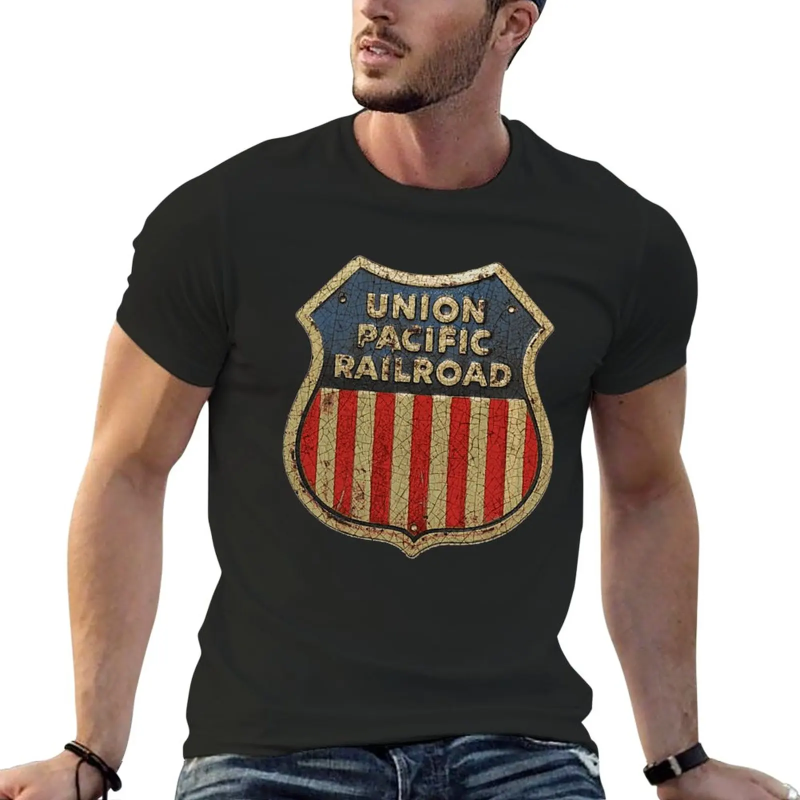 

New Union Pacific Railroad T-Shirt sweat shirts graphics t shirt fitted t shirts for men