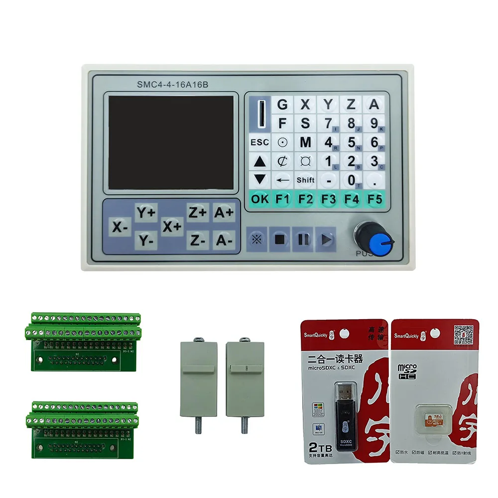 

CNC controller SMC4-4-16A16B offline controller 50KHZ CNC 4 Axis Breakout Board Carving Engraving Machine Control System Card