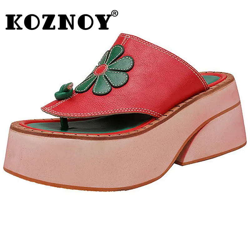 Koznoy Sandals Luxury Designer 8.5cm Women 2023 Ethnic Appliques Genuine Leather Summer Platform Clip Toe Slippers Slides Shoes
Koznoy Sandals Luxury Designer 8.5cm Women 2023 Ethnic Appliques Genuine Leather Summer Platform Clip Toe Slippers Slides Shoes
