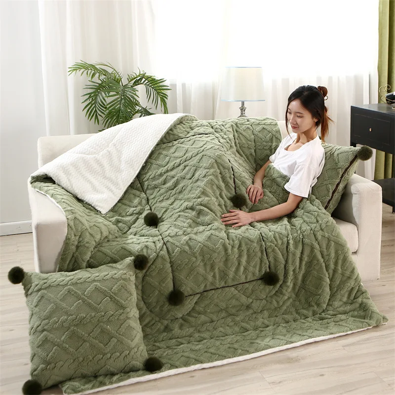 Thickened Soft Fleece Cushion Blanket 2 In 1 Throw Pillows Office Nap Chair Floor Warm Quilt Cushion Living Room Home Sofa Decor
Thickened Soft Fleece Cushion Blanket 2 In 1 Throw Pillows Office Nap Chair Floor Warm Quilt Cushion Living Room Home Sofa Decor