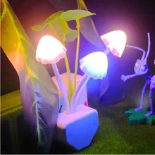 Led Night Lights Novelty Induction Dream Mushroom Fungus Luminaria Lamp 220V 3 LED Mushroom Lamp