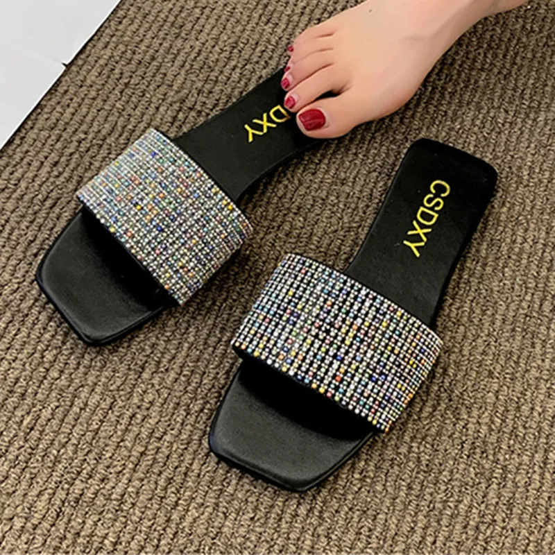 Shiny Crystal Women's Slippers 2023 Summer Square Toe Flat Shoes Women's Outdoor Slippers Women's Fashion Slippers
Shiny Crystal Women's Slippers 2023 Summer Square Toe Flat Shoes Women's Outdoor Slippers Women's Fashion Slippers