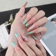 24pcs Artificial Nails Nude Gradient Nail Patch Rhinestone Inlaid Glue Type Removable Long Paragraph Fashion Manicure Nail Tips
24pcs Artificial Nails Nude Gradient Nail Patch Rhinestone Inlaid Glue Type Removable Long Paragraph Fashion Manicure Nail Tips
