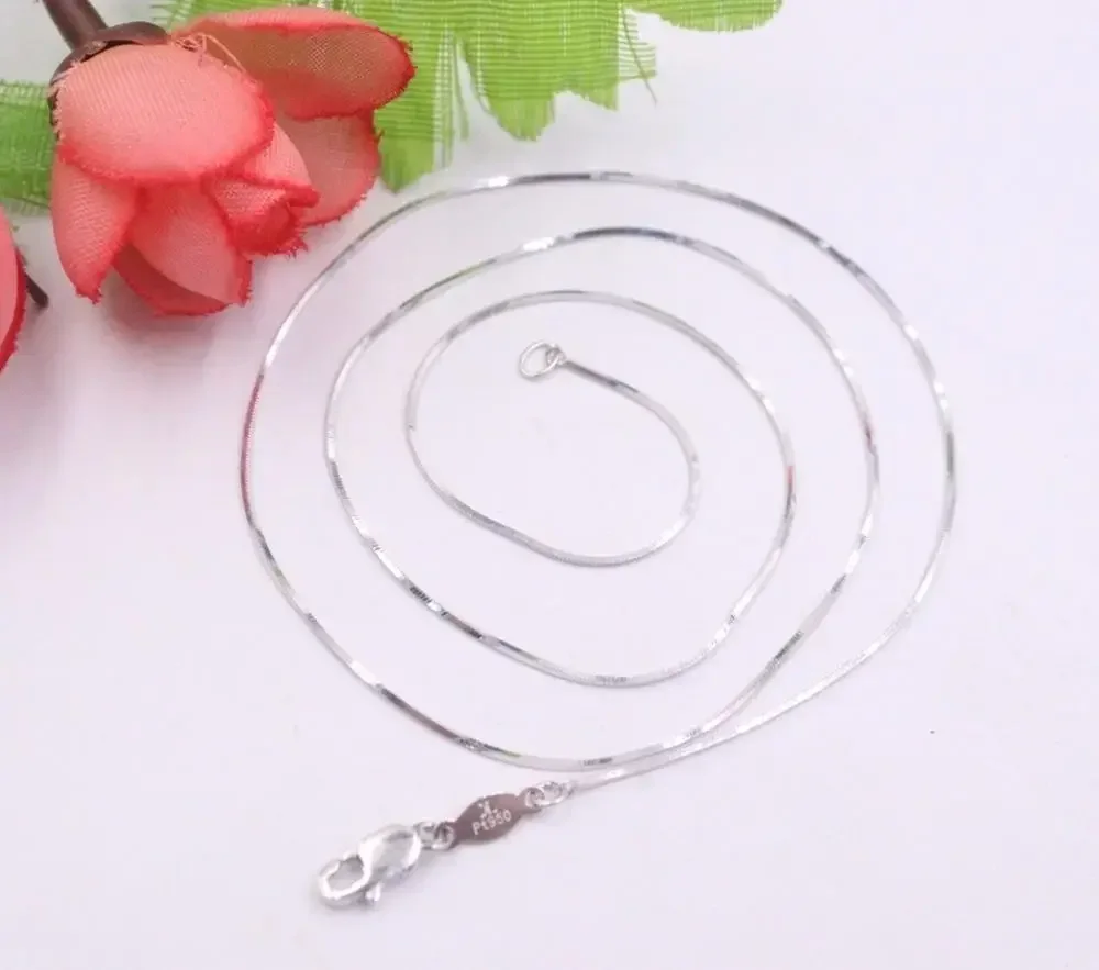 

Real Pure Platinum 950 Necklace 0.7mm Snake Link Chain Necklace 45cm Pt950 3.7-3.8g