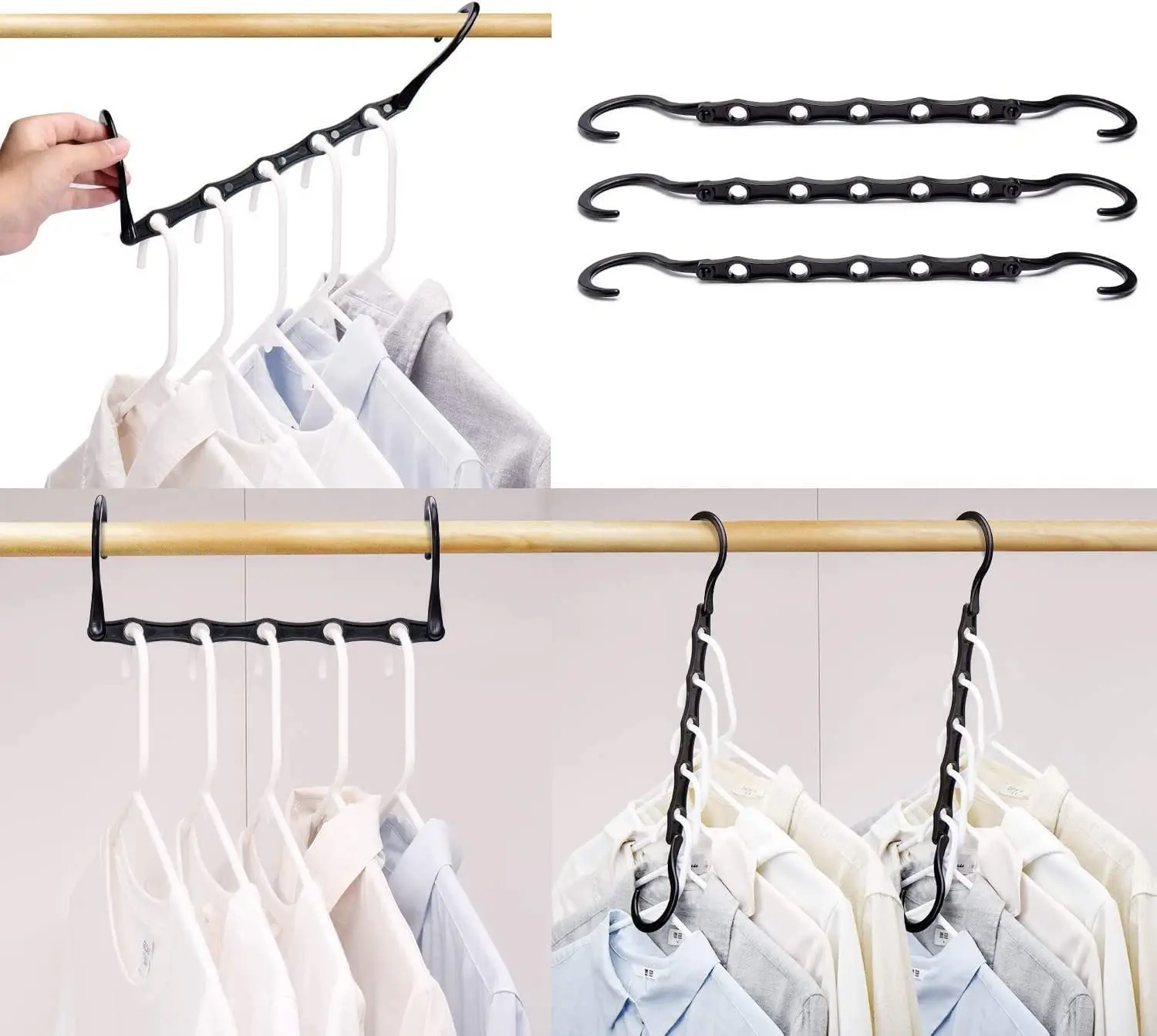 Multifunctional Clothes Hangers Space Saving ,Closet Organizer and Storage, Sturdy Plastic Hangers with 5Holes for Heavy Clothes
Multifunctional Clothes Hangers Space Saving ,Closet Organizer and Storage, Sturdy Plastic Hangers with 5Holes for Heavy Clothes