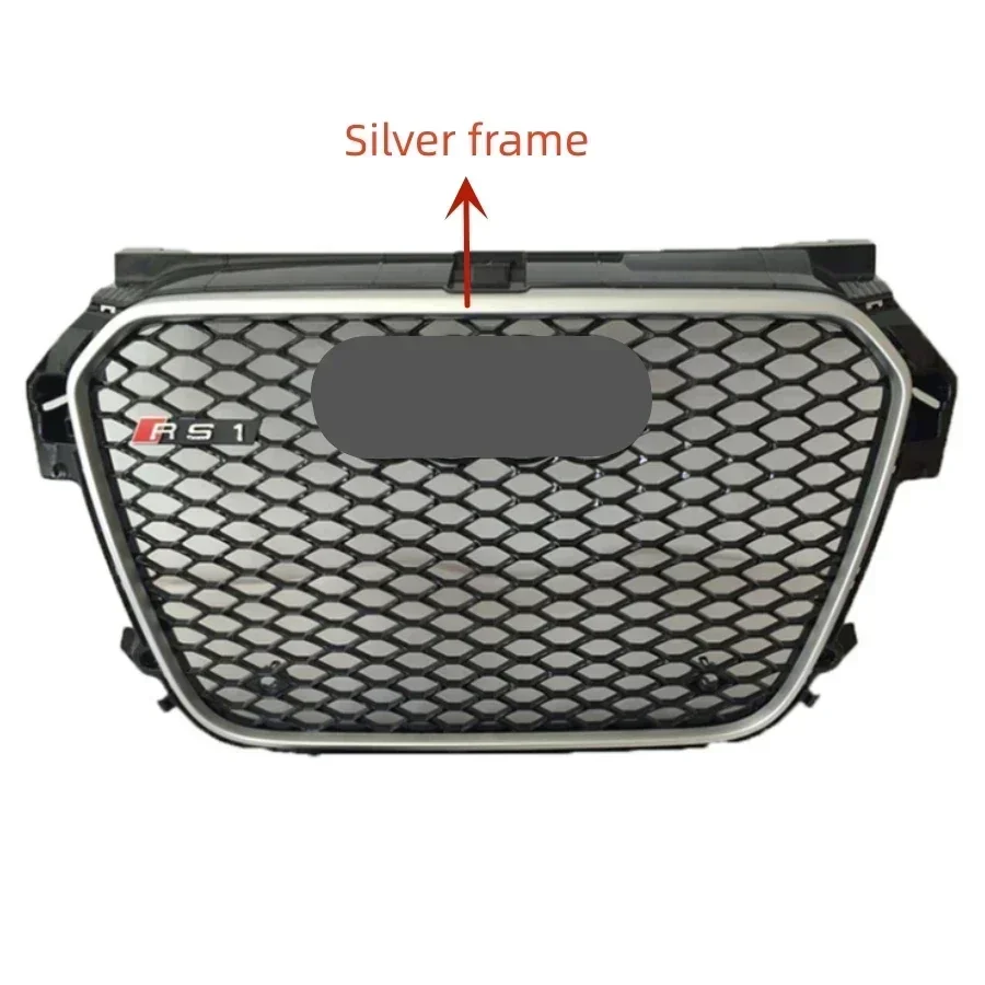 

Car Front Bumper Grille Grill for Audi RS1 for A1/S1 Grill 2010 2011 2012 2013 2014 （Refit for RS1 Style）Car Accessories tools