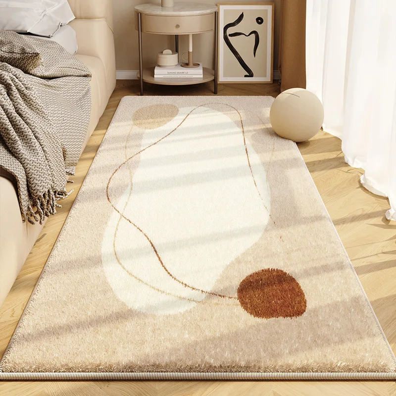 

Simple Cream Style Carpet Imitation Cashmere Bedroom Bedside Mat Living Room Sofa Coffee Table Blanket Cute Dirt Resistant Pad