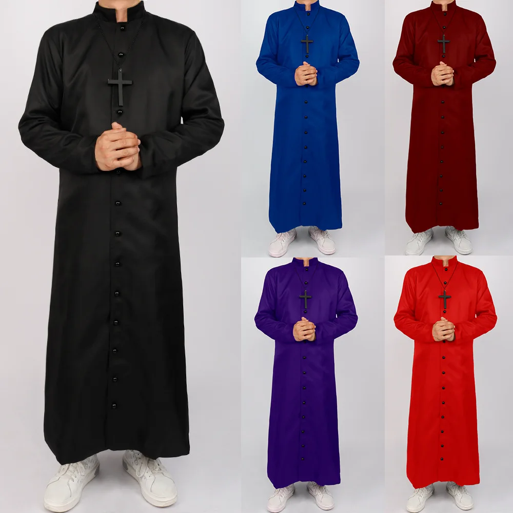 New Halloween priest godfather cos costume medieval 5-color priest role-playing cosplay costume
New Halloween priest godfather cos costume medieval 5-color priest role-playing cosplay costume