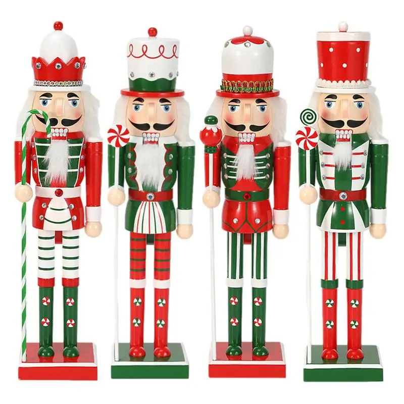 

Christmas Nutcrackers Tabletop Decor Durable Wooden Nutcracker Doll Traditional Nutcracker Decor Desktop Centerpiece Ornament