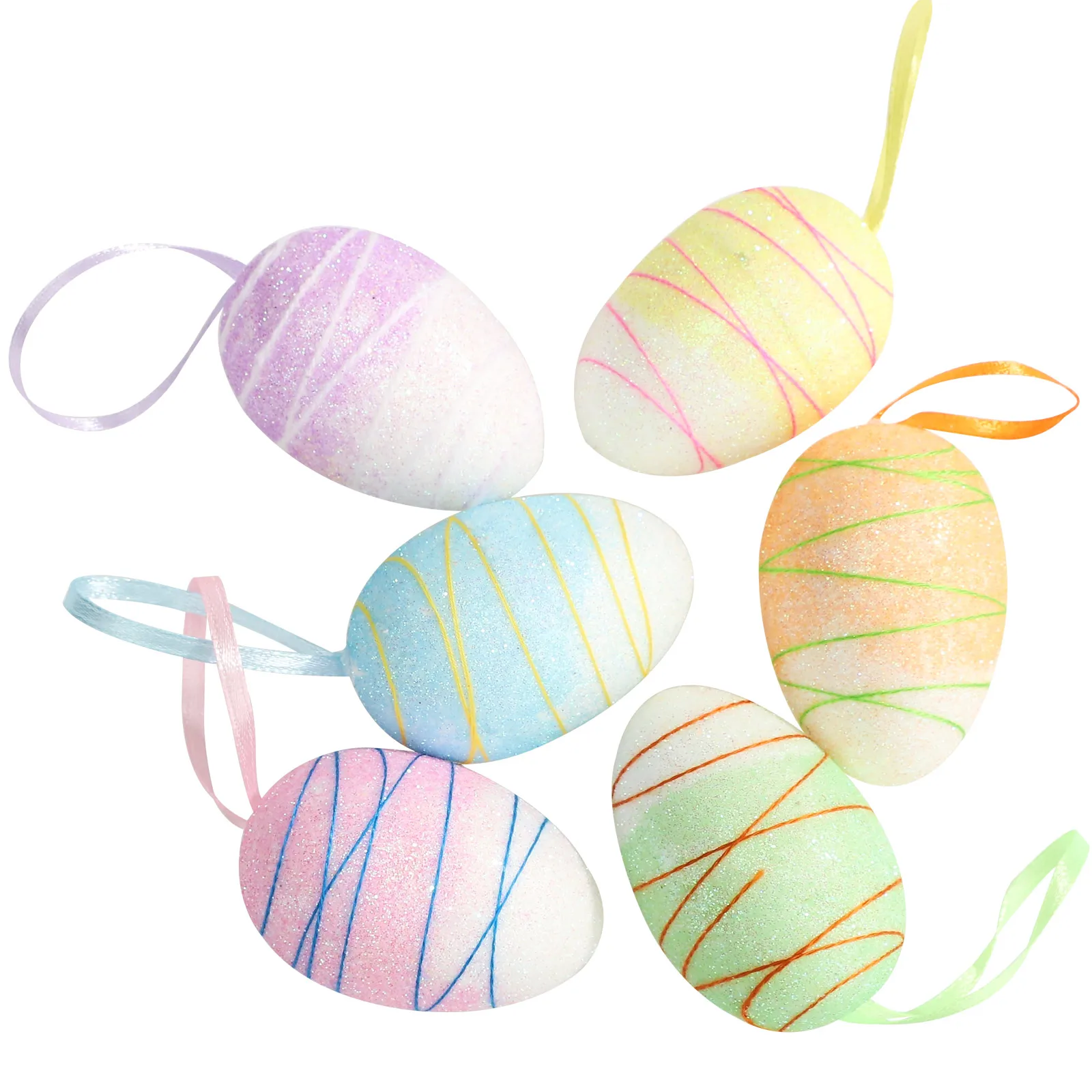 6Pcs Easter Decorative Eggs Foam Glitter Colorful Egg Hanging Ornaments Birthday Party Festival Home DIY Decoration
6Pcs Easter Decorative Eggs Foam Glitter Colorful Egg Hanging Ornaments Birthday Party Festival Home DIY Decoration