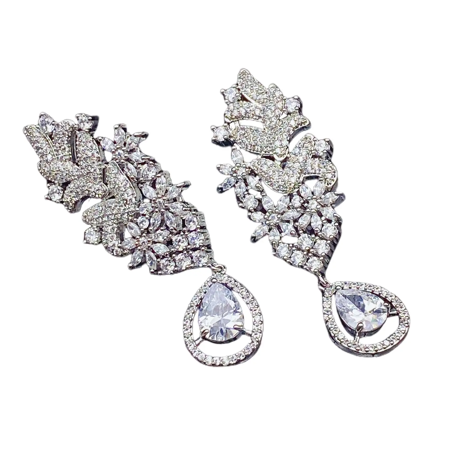 

EVACANDIS Crystal Handmade Gold Plated Drop Dangle Earrings for Women Zircon S925 Sterling Silver Needle Designer Luxury Vintage