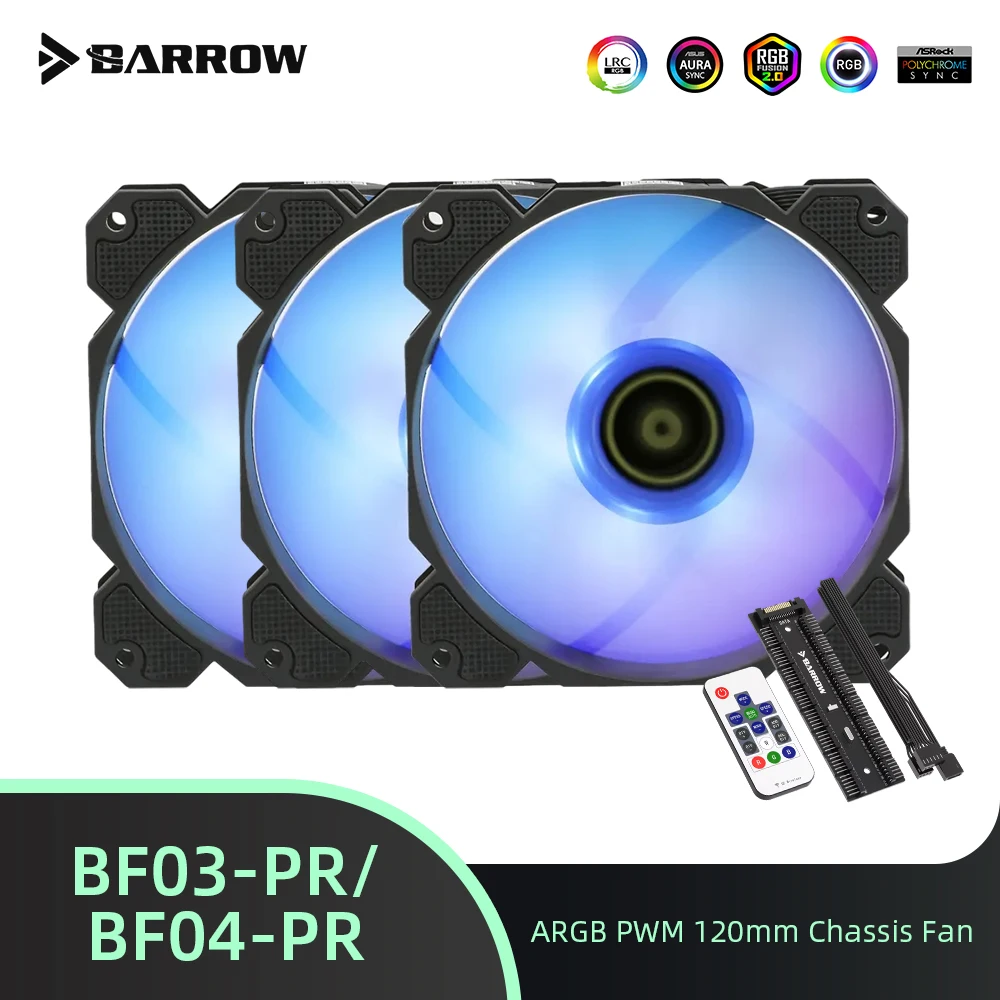 

Barrow PC чехол Fan/BF04-PR PWM ARGB 120 мм вентилятор шасси для 120/240/360 мм радиатора ПК игрового водяного охлаждения здания