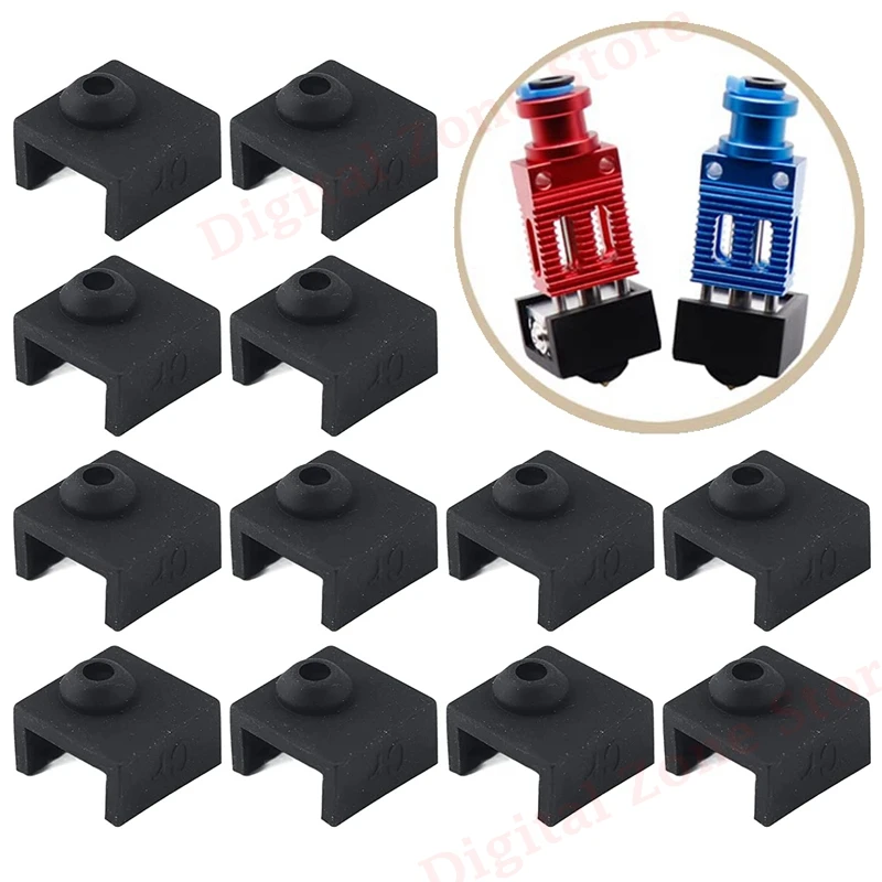 

12Pcs Heater Block Silicone Cover Compatible with Creality CR-10/10S S4 S5 Ender-3 Anet A8 MK7/ 8/9 3D Printer Hotend Extruder