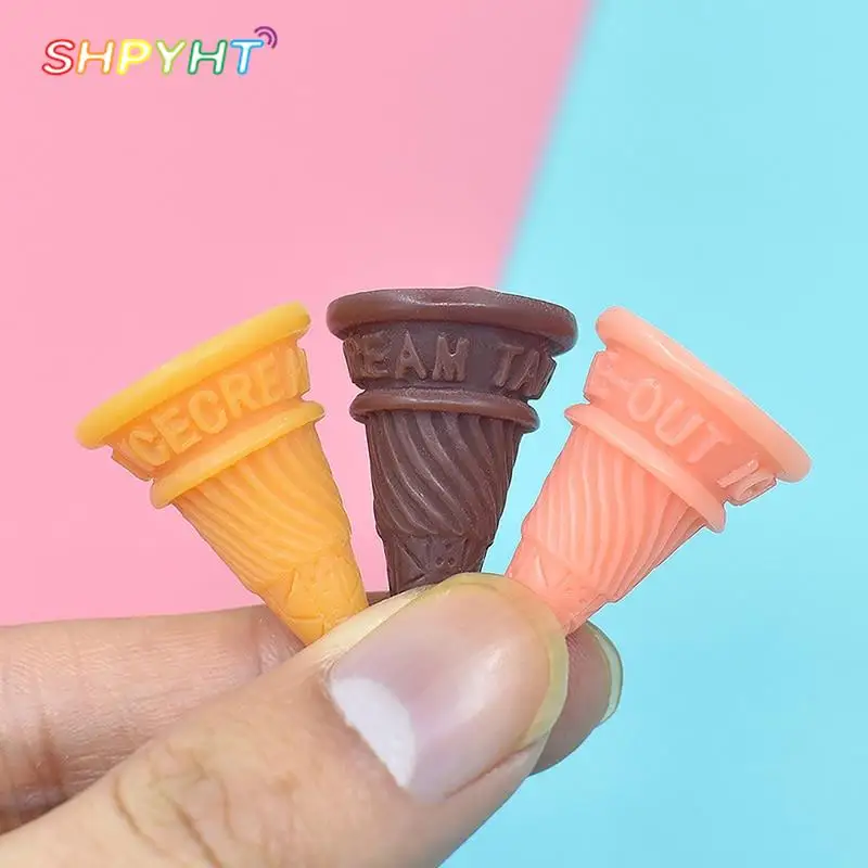 

5Pcs Simulation Ice Cream Cones Base Dollhouse Mini Food Model Dollhouse DIY Decoration Accessories Pretend Play Toy DIY Charm