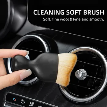 Escovas para Detalhes Automotivos: Limpezas Eficientes para Interiores de Veículos 13 Super Soft White Hair Car Cleaning Brush Interior Electrostatic Dust Remove Tools For BMW E90 E60 E71 F30 F20 F10 E70 G30 E87