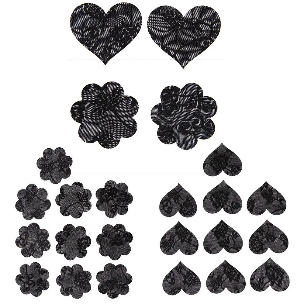 

5pairs Black Lace Breast Cover Sexy Lace Breast Lift Tape Overlays On Bra Nipple Stickers Chest Stickers Bra Nipple Covers