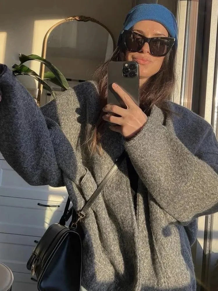 Women's Jackets With Buttons Bombers Grey Long Sleeve Coat Lady Warm With Pockets Outwear Jackets 2023 Spring Winter New
Women's Jackets With Buttons Bombers Grey Long Sleeve Coat Lady Warm With Pockets Outwear Jackets 2023 Spring Winter New