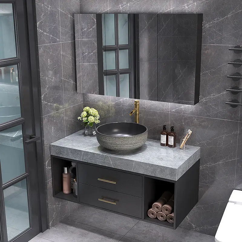 Black Bathroom Cabinet with Art Ceramic Basin Modern Cabinet Vanity Bathroom Cabinets on The Sink Bathroom Cabinet with Mirror
Black Bathroom Cabinet with Art Ceramic Basin Modern Cabinet Vanity Bathroom Cabinets on The Sink Bathroom Cabinet with Mirror