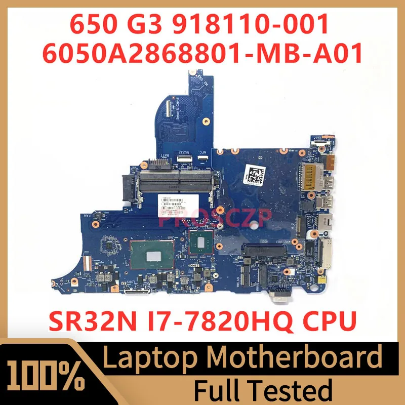 918110-001 918110-501 918110-601 For HP 650 G3 Laptop Motherboard 6050A2868801-MB-A01(A1) With SR32N I7-7820HQ CPU 100%Tested OK
918110-001 918110-501 918110-601 For HP 650 G3 Laptop Motherboard 6050A2868801-MB-A01(A1) With SR32N I7-7820HQ CPU 100%Tested OK
