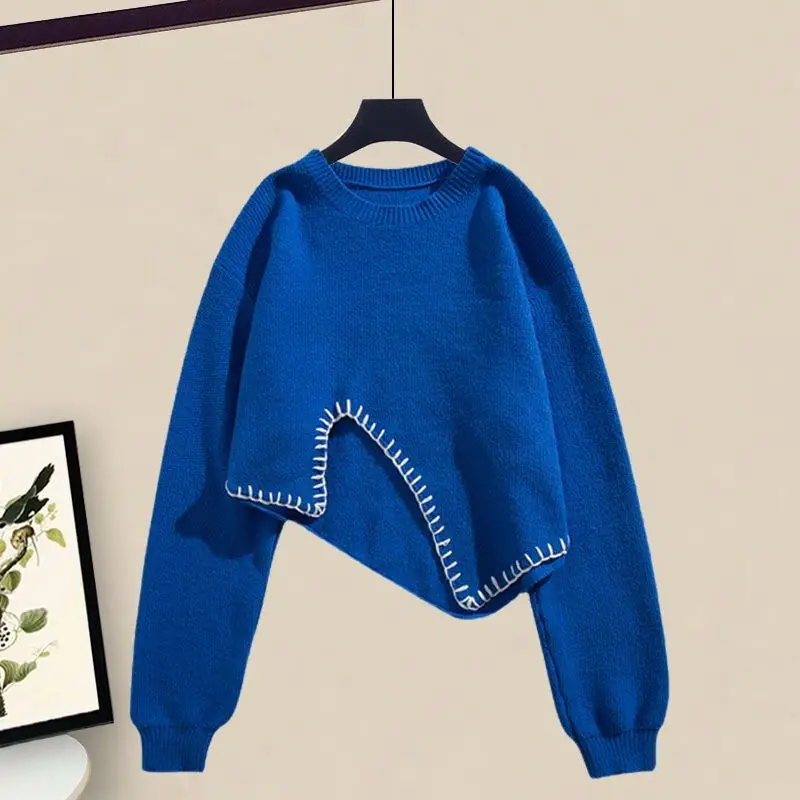Klein blue fried street jumper with halter dress Harajuku fashion two piece small autumn suit women 2024
Klein blue fried street jumper with halter dress Harajuku fashion two piece small autumn suit women 2024