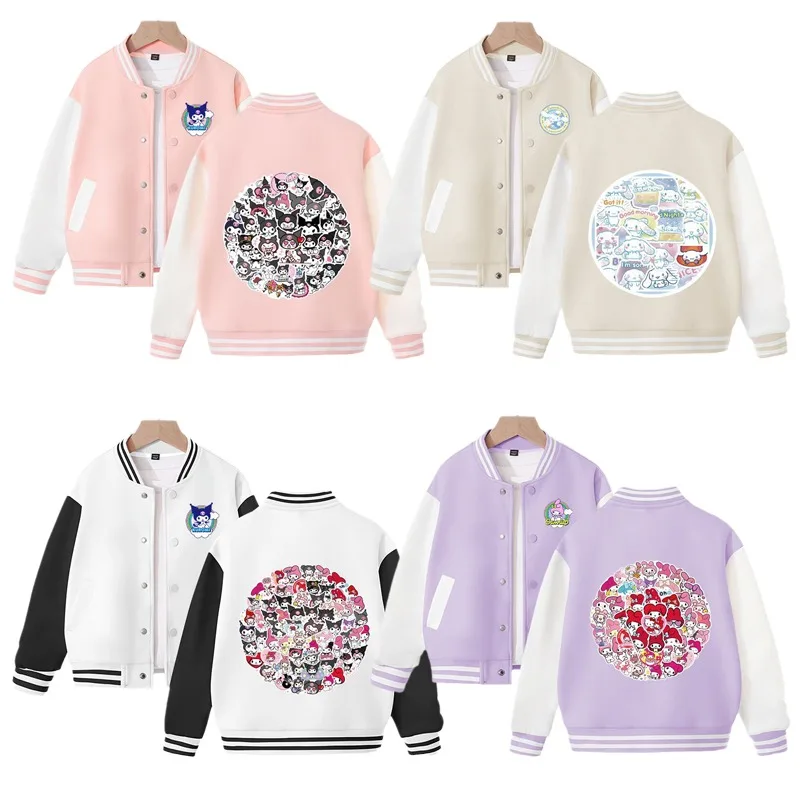 Sanrios Children's Fashion Casual Sports Jacket Cartoon My Melody Cinnamoroll Kuromi Printed Long Sleeve Baseball Uniform Coat
Sanrios Children's Fashion Casual Sports Jacket Cartoon My Melody Cinnamoroll Kuromi Printed Long Sleeve Baseball Uniform Coat