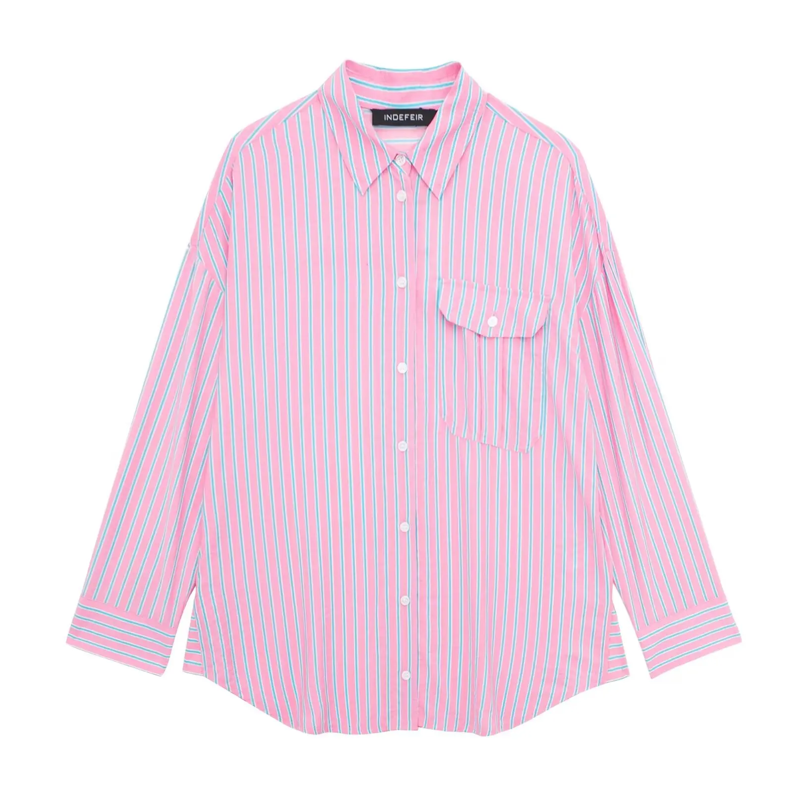 Women's 2024 New Fashion Chic Joker Casual Pinstripe Pocket Decoration Long Shirt Retro Long Sleeve Button Blouse Chic Top.
Women's 2024 New Fashion Chic Joker Casual Pinstripe Pocket Decoration Long Shirt Retro Long Sleeve Button Blouse Chic Top.