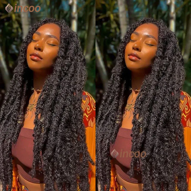 Full Lace Frontal Wigs For Women Butterfly Faux Locs Crochet Goddess Braided Wigs Pre Looped Distressed Crochet Dreadlocks Wigs
Full Lace Frontal Wigs For Women Butterfly Faux Locs Crochet Goddess Braided Wigs Pre Looped Distressed Crochet Dreadlocks Wigs