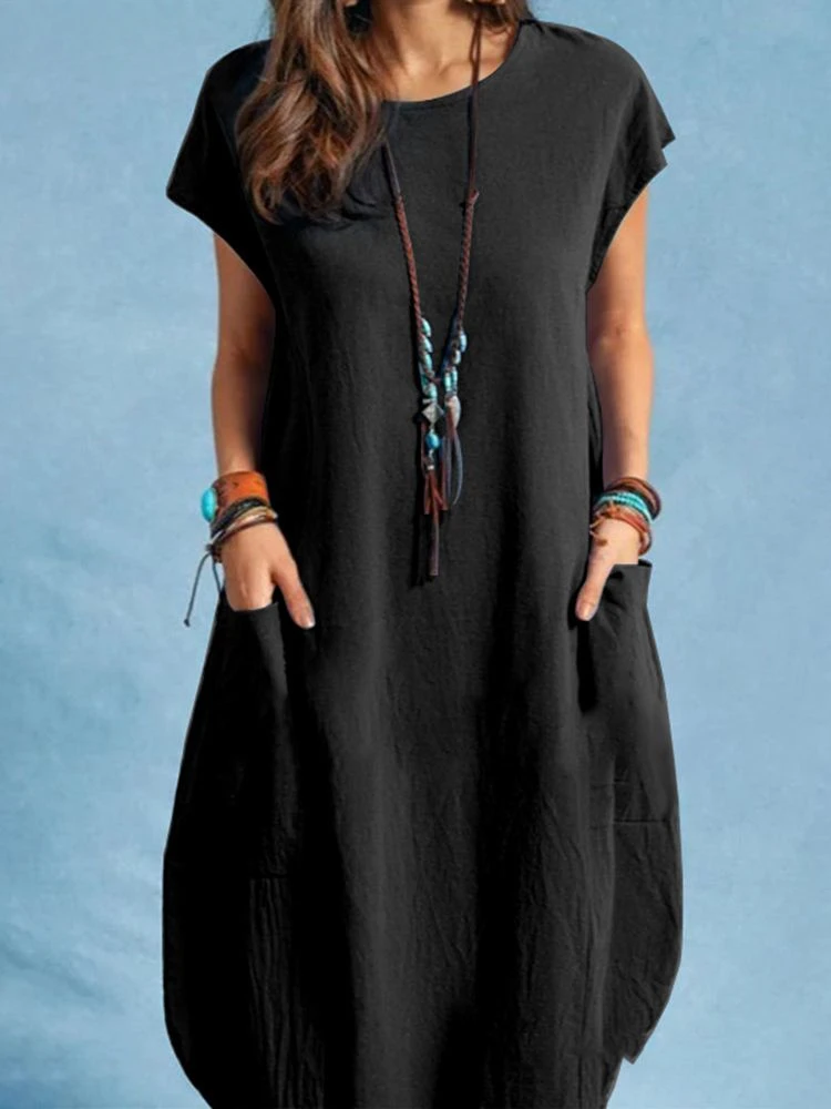 2024 New Oversized Vintage Short Sleeve Solid Sundress Women Summer Knee-length Dress Casual Loose Cotton Vestidos Beach Dresses
2024 New Oversized Vintage Short Sleeve Solid Sundress Women Summer Knee-length Dress Casual Loose Cotton Vestidos Beach Dresses