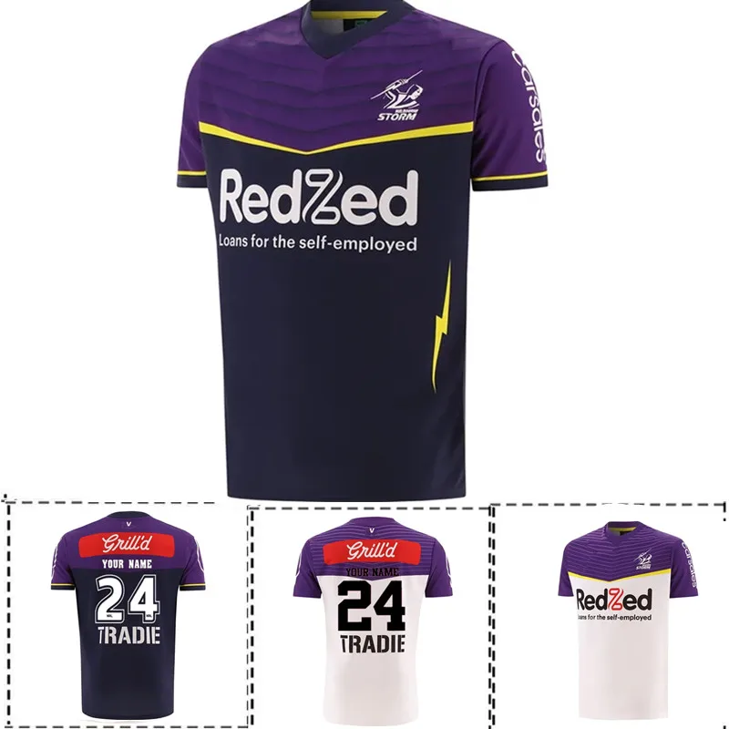 

2024 Melbourne Storm Home/ Away Rugby Jersey - Mens Size: S-5XL （Print Custom Name Number）Top Quality