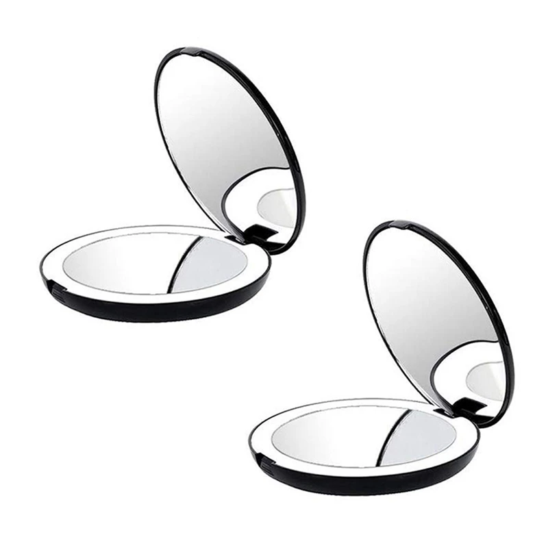 2X Portable Folding Mirror With LED Light Makeup Mirror, 10X Magnifying Glass, 12 Lamp Bead Mini Mirror Black
2X Portable Folding Mirror With LED Light Makeup Mirror, 10X Magnifying Glass, 12 Lamp Bead Mini Mirror Black
