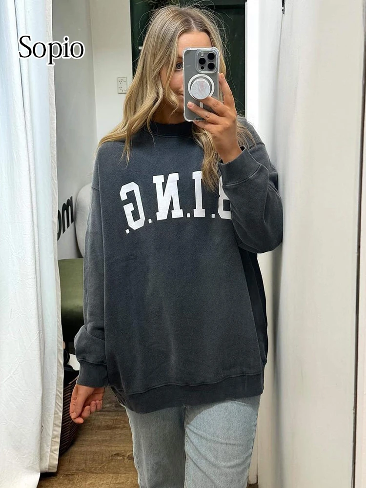 Autumn Winter Letter Print Fashion Women Sweatshirts Distress Cotton Washed Vintage Female Pullover Hole Loose Sporty Street Top
Autumn Winter Letter Print Fashion Women Sweatshirts Distress Cotton Washed Vintage Female Pullover Hole Loose Sporty Street Top