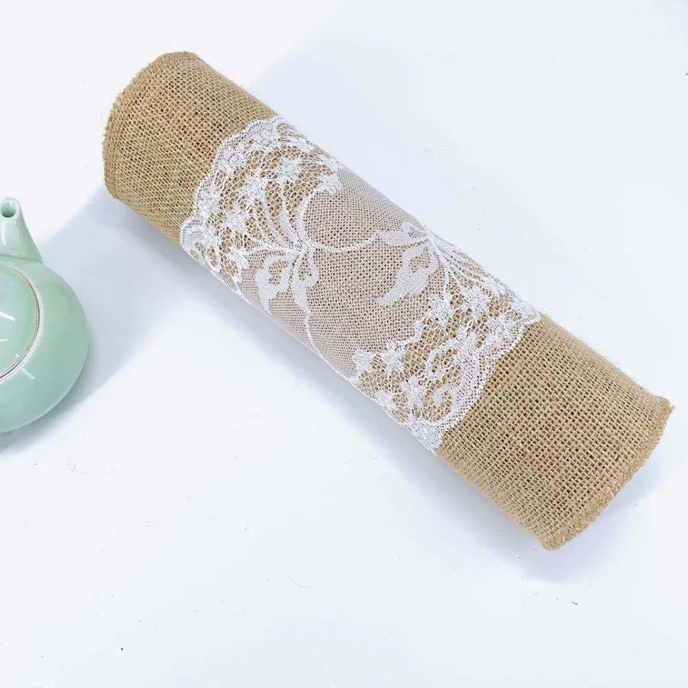 Natural Jute Table Runner With Lace Rustic Festival Party Dining Table Cover Embroidered Tea Wedding Decor For Kitchen
Natural Jute Table Runner With Lace Rustic Festival Party Dining Table Cover Embroidered Tea Wedding Decor For Kitchen