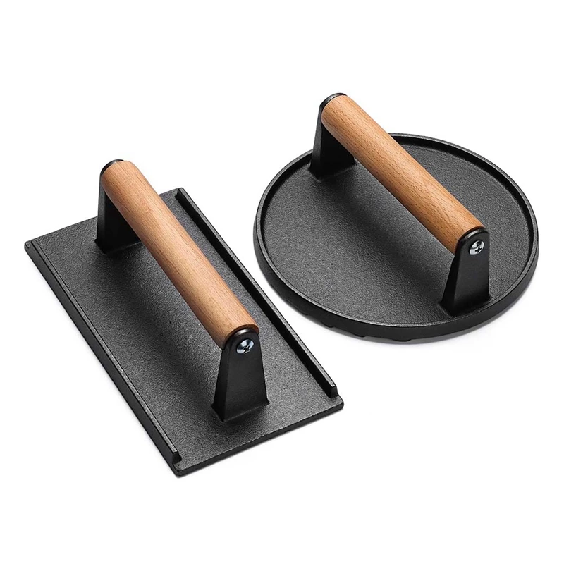 Grill Plate Wood + Metal Heavy-Duty Cast Iron Smash Bacon Press Meat Steak With Wood Handle For Griddle, Sandwich
Grill Plate Wood + Metal Heavy-Duty Cast Iron Smash Bacon Press Meat Steak With Wood Handle For Griddle, Sandwich