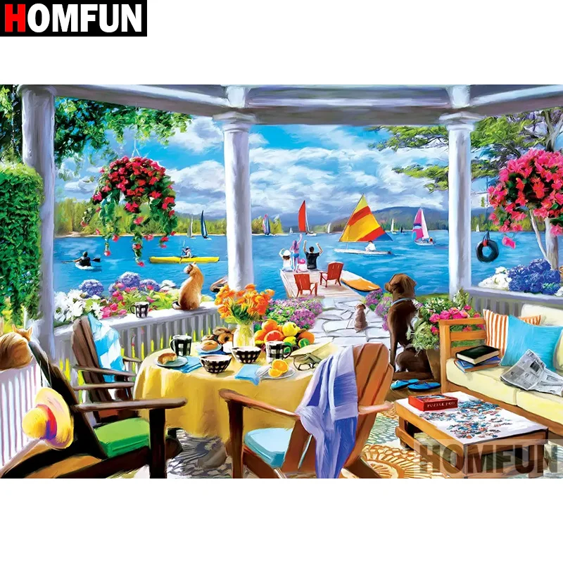 Алмазная 5d картина HOMFUN «сделай сам», вышивка крестиком «Морской ресторан», квадратная круглая вышивка, ручная работа, искусство стразами 
Алмазная 5d картина HOMFUN «сделай сам», вышивка крестиком «Морской ресторан», квадратная круглая вышивка, ручная работа, искусство стразами