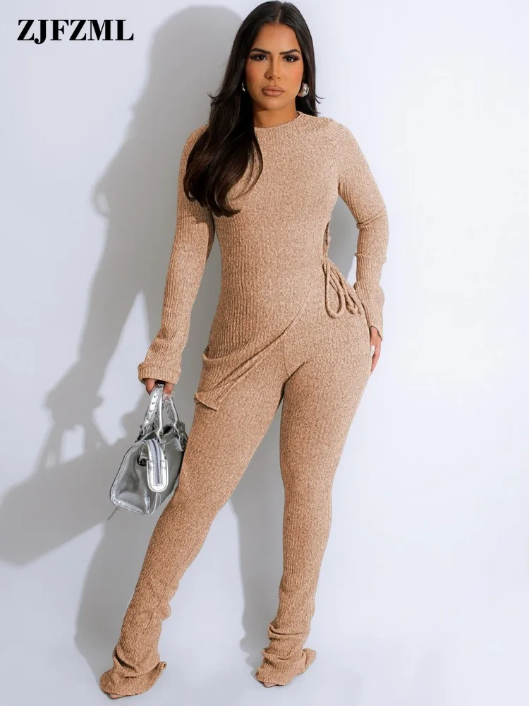Knitted Ribbed Two Piece Sweater Suits for Women Autumn Winter Side Split Full Sleeve Pullover + Warm Thicken Stacked Trousers 
Knitted Ribbed Two Piece Sweater Suits for Women Autumn Winter Side Split Full Sleeve Pullover + Warm Thicken Stacked Trousers