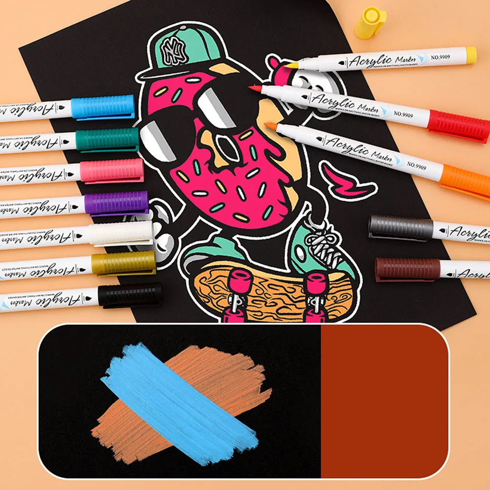 12 Color Marker Pens Painting Brush For Rock Wood Painting Non Toxic Quick Drying Acrylic Paint For Any Surface Draw Pictures
12 Color Marker Pens Painting Brush For Rock Wood Painting Non Toxic Quick Drying Acrylic Paint For Any Surface Draw Pictures
